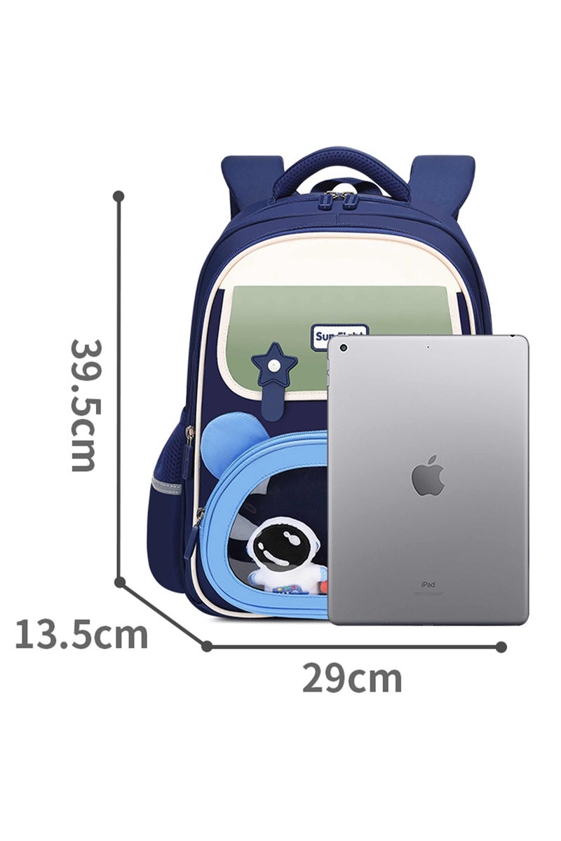 SUN EIGHT Premium 15.5-inch Light Weight School Backpack Water Resistant Polyester Kid’s Daypack for Boys, SE22260, Navy - Image 5